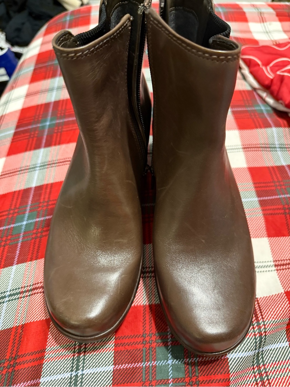 Clarks Brown Leather Wedge Ankle Boots